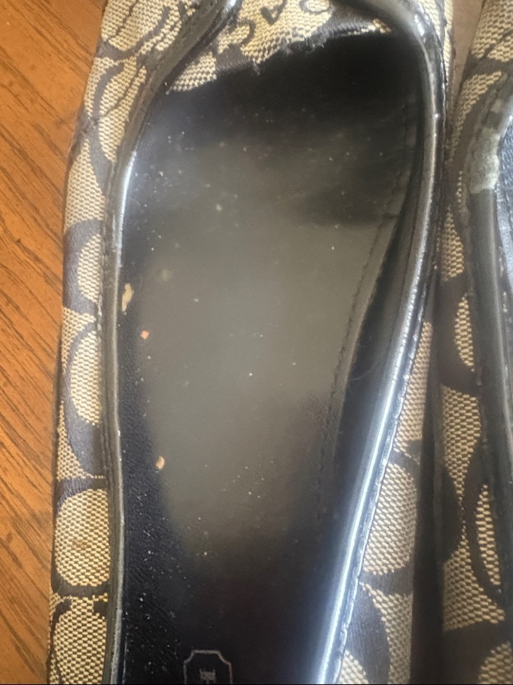 Coach Dannie Signature Pattern Slip-On Flats in Black/Gray - Picture 3 of 6